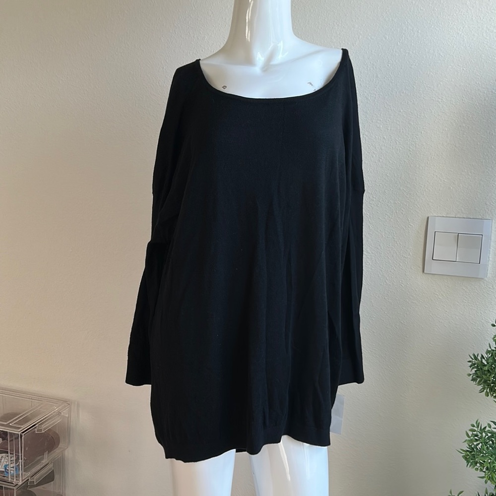 NORDSTROM VALETTE BLACK SWEATER TOP SIZE S MSRP $36.97 NWT